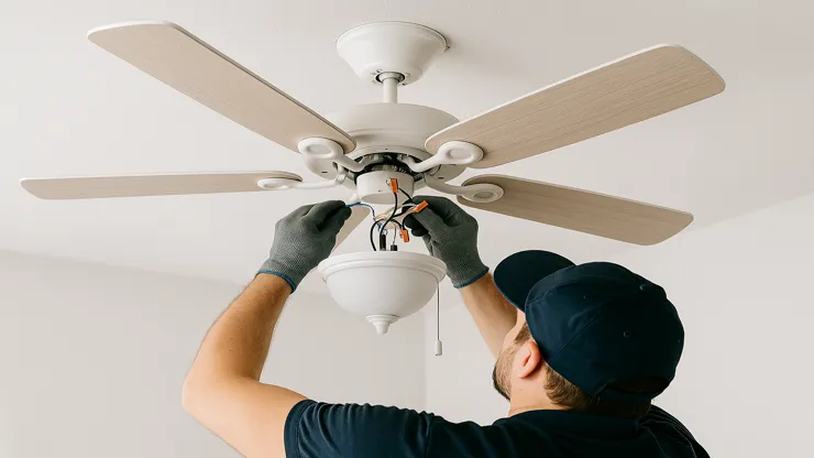 Professional ceiling fan installation service in Vancouver Lower Mainland home