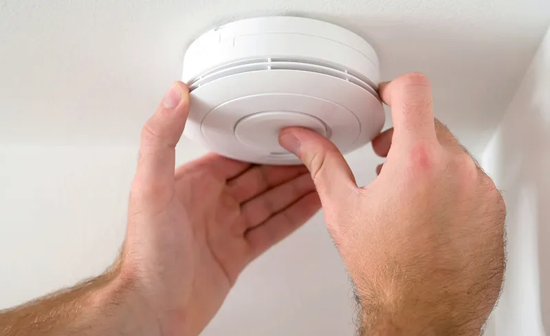 Hardwired smoke detector installation by licensed BC electrician